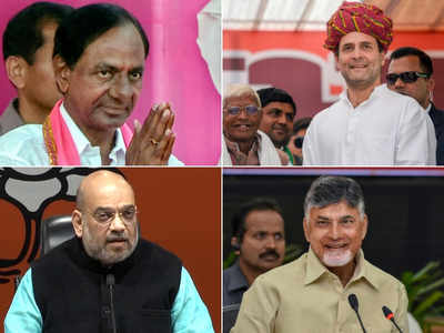 Hours before counting of votes begins, BJP, Congress, TRS, TDP leaders put on a brave face