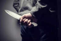 After crash, trio threatens police with knife & flees