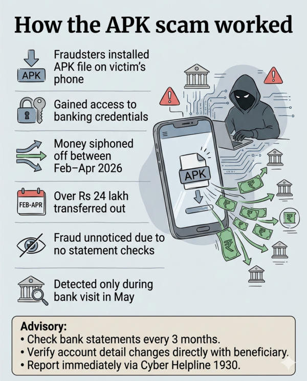APK scam drains ₹24 lakh from Mysuru senior citizen