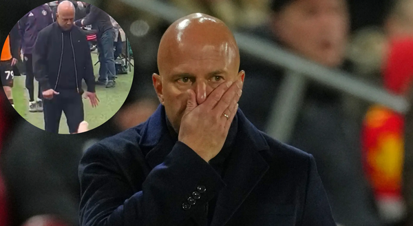 Manchester United fans spot Arne Slot making six-finger gesture while exiting after losing at Old Trafford