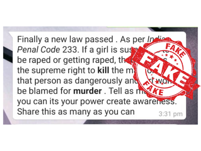 Fact check: PIB counters fake news of new law allowing killing of potential rapists