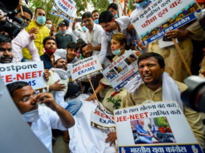 Congress holds protests against Centre's decision to conduct NEET-JEE exams in September