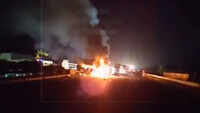 2 killed, several injured as bus catches fire after collision with tanker on Agra-Lucknow Expressway