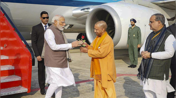 CM Yogi Adityanath greets PM Modi