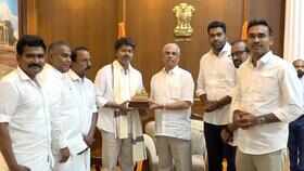 TVK Chief Vijay Meets Tamil Nadu Governor Congress Backs Vijay's CM Bid | Watch