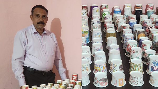 Paper Cup King: Indian man sets world record for collecting 858 unique paper cups from 31 countries