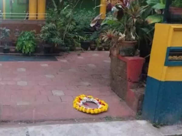 Wreath placed outside writer V S Anilkumar’s house