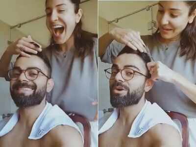 Quarantine scenes: Anushka Sharma turns hairstylist for Virat Kohli, watch video