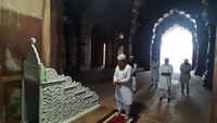Muslim devotees offer prayers with social distancing on the occasion of Eid-al-Adha 