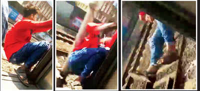 Train stunt boy struck by pole