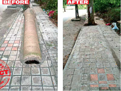 From neglect to action: BBMP fixes footpath