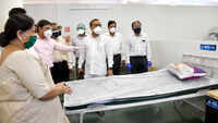 Maharashtra health minister Rajesh Tope visits Covid Care Center in Navi Mumbai 