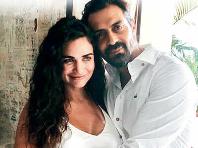 At Gabriella Demetriades' baby shower, Arjun Rampal speaks on how he has reached a happy zone