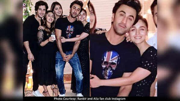 ​Alia Bhatt cuddles up with Ranbir Kapoor in this loved-up pic from Akansaha Ranjan’s bash