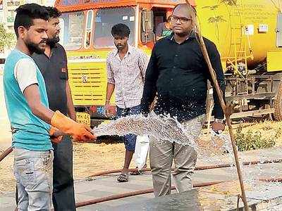Kalamboli residents come together to protect dying plants at Chhatrapati Shivaji Maharaj Khel Maidan