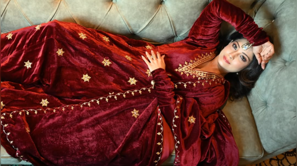 Adaa Khan in Deep Red