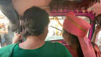 Watch: Priyanka Gandhi enjoys auto ride in Rohtak 