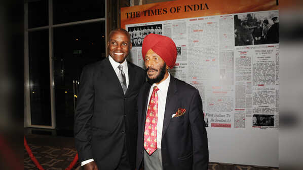 Carl Lewis and Milkha Singh @ TOISA 2015