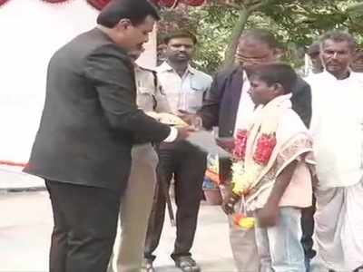 Watch: 12-year-old Karnataka boy who guided ambulance in flooded waters felicitated