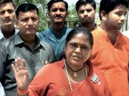 This Sadhvi speaks to her cow on mobile phone during campaign