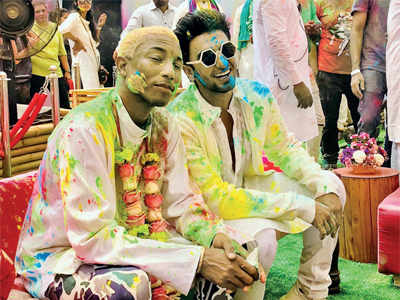 Ranveer Singh celebrates Holi with Pharrell Williams