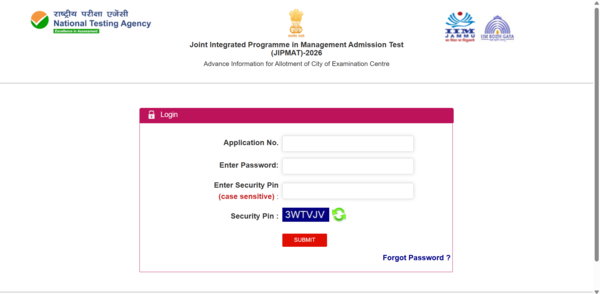 JIPMAT 2026 exam city intimation slip released at exams.nta.nic.in; direct link to download here