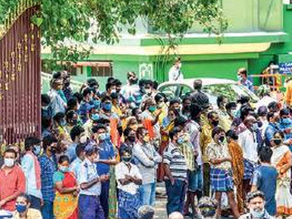 Chennai: Driven from Covid wards, attendants now crowd hospital premises