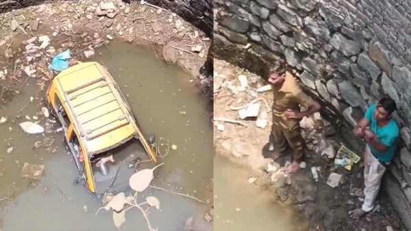 Taxi falls into 25ft well amid driving lesson in Mumbai, 2 injured