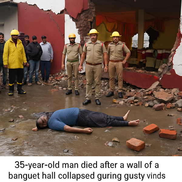 Man killed in banquet wall collapse during storm