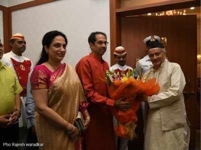 Uddhav Thackeray, wife Rashmi meet Governor Koshyari ahead of swearing-in