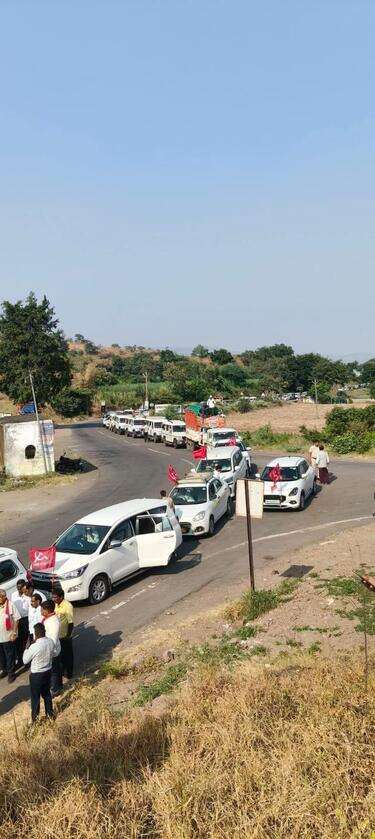 Vehicle long march to Mumbai by farmers begins from Akole