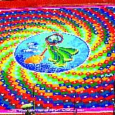 50 feet rangoli adorns Dombivli