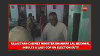 Rajasthan cabinet minister Bhanwar Lal Meghwal insults a lady cop on election duty 