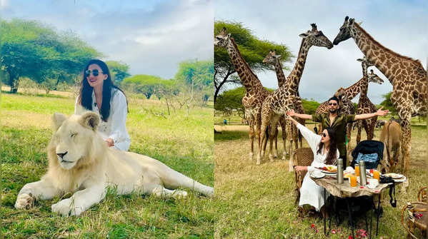 From posing with lion to having breakfast with giraffes; a glimpse into Gauahar Khan, Zaid Darbar and their son Zehaan’s adventurous holiday in Tanzania