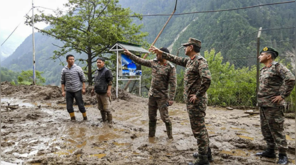 Army rescue teams in action