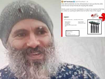 BJP ready to 'gift razor' to Omar Abdullah after his bearded photo goes viral; deletes tweet after backlash