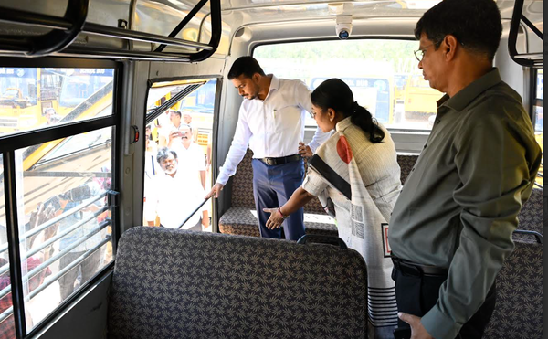 Coimbatore district collector inspects safety features of 1,213 school buses
