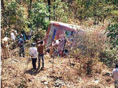 Three killed, over 40 injured as bus falls into gorge in Palghar