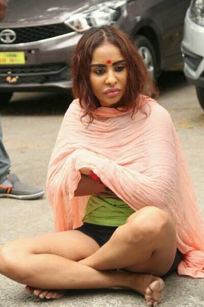 Tollywood 'Me Too' campaigner Sri Reddy protests semi-nude at Artists Association office