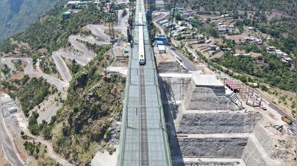 Chenab Bridge Train Trial