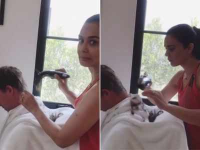 Preity Zinta turns hairstylist for husband Gene Goodenough amid lockdown