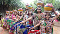 Dancers practice Garba ahead of Navratri festival in Ahmedabad 