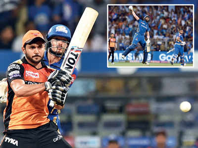 Mumbai Indians survive Manish Pandey blitz, win in Super Over