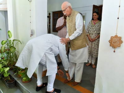 PM Narendra Modi, Amit Shah meet LK Advani, Dr Murli Manohar Joshi after landslide win