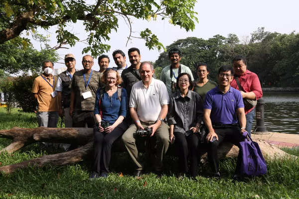 Expat members take part in a nature awareness walk