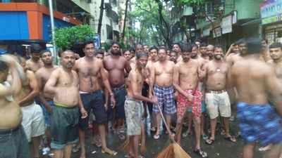 MBMC conservancy workers go topless in protest against non-issuance of workwear