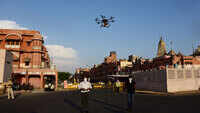 Jaipur: Drones relay PM Narendra Modi’s Covid-19 message in Walled City area 