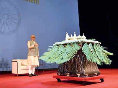 Prime Minister Narendra Modi lays foundation for Abu Dhabi temple