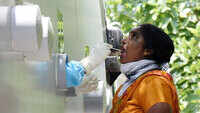 Visakhapatnam: Mobile unit stationed at Govt ENT Hospital for Covid-19 test 