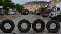 Watch: How a road barricaded with tyres in Jaipur's Transport Nagar amidst lockdown 